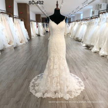 2019 nueva sirena de moda con vestidos de novia de tren desmontable vestido de novia